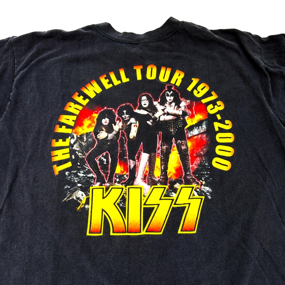 Vintage KISS The Farewell Tour 1973-2000 Authentic 2000s Y2k Cotton T-Shirt XL